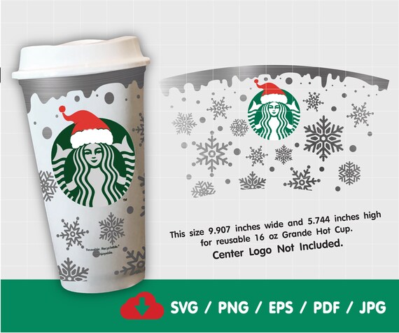 Download Full Wrap Christmas Starbucks Cup Svg Snowflakes Starbucks Hot Etsy