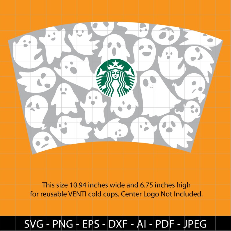 Download Ghost Wrap SVG For Starbucks Cold Cup Halloween Starbucks ...
