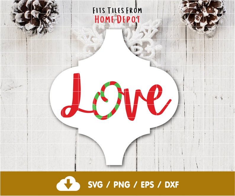 Download Christmas Tile Ornament SVG Bundle Joy Peace Love Faith ...