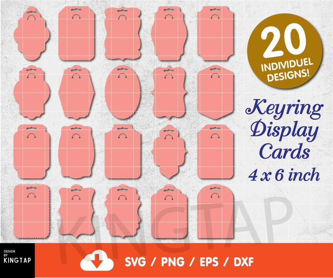 Download Keyring Display Card SVG Keyring Tag SVG Template For ...