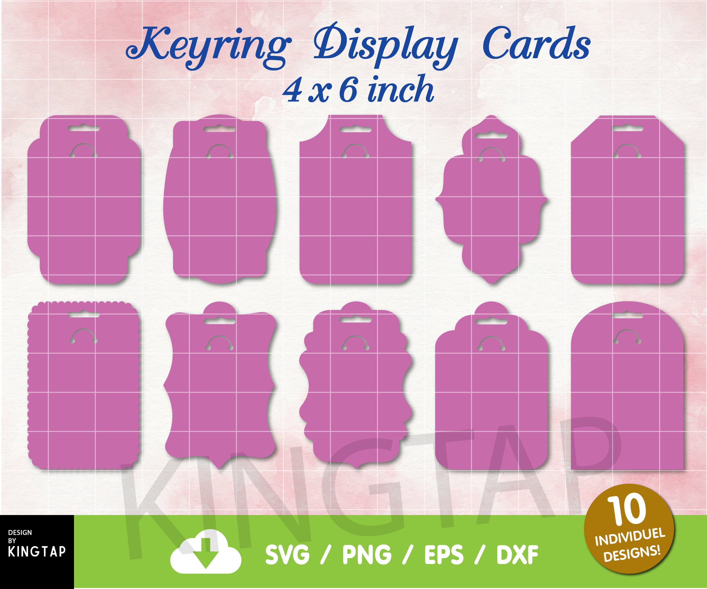 Keyring Tag SVG Keyring Display Card SVG Template For Keychain | Etsy