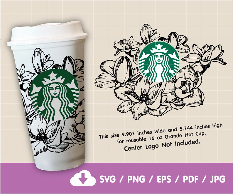 Download Starbucks Hot Cup SVG Floral Starbucks Reusable Hot Cup ...