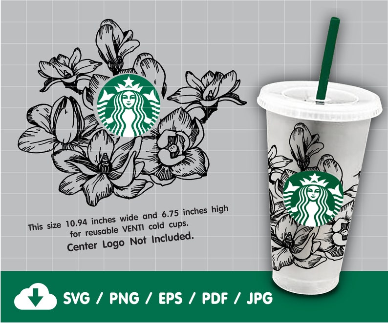 Download Flower Starbucks Cup Svg Floral Theme Starbuck Full Wrap ...