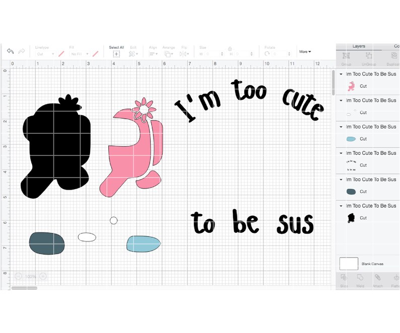 Download Among Us SVG Too Cute To Be Sus SVG Impostor Among Us | Etsy