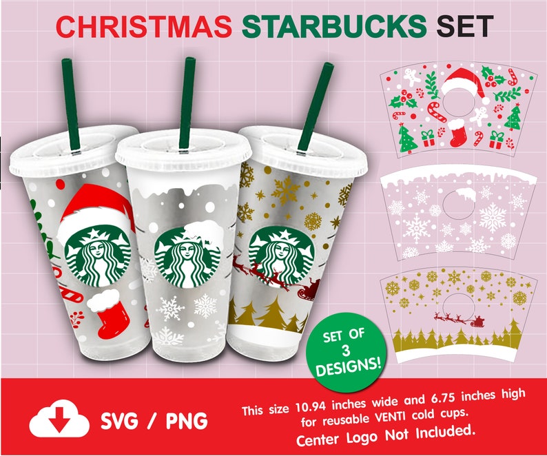 Download Christmas Starbucks SVG Bundle Snowflake SVG Santa Hat SVG ...