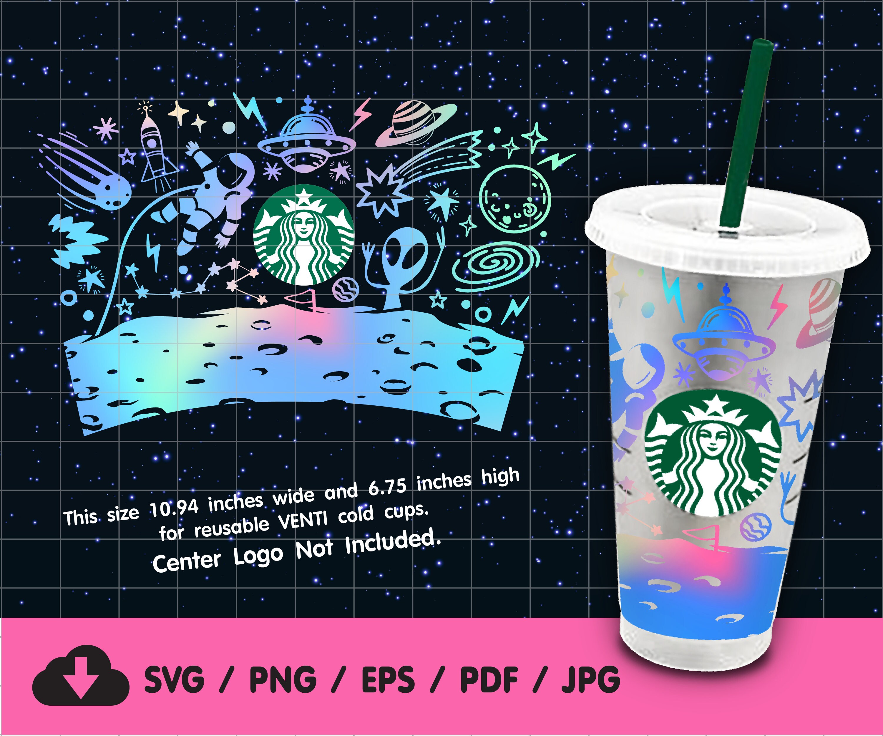 Download Seamless Space Galaxy Starbucks Cup Svg Science Teacher Gift Etsy