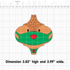 Christmas Reindeer SVG Tile Ornament SVG Deer With Mask | Etsy