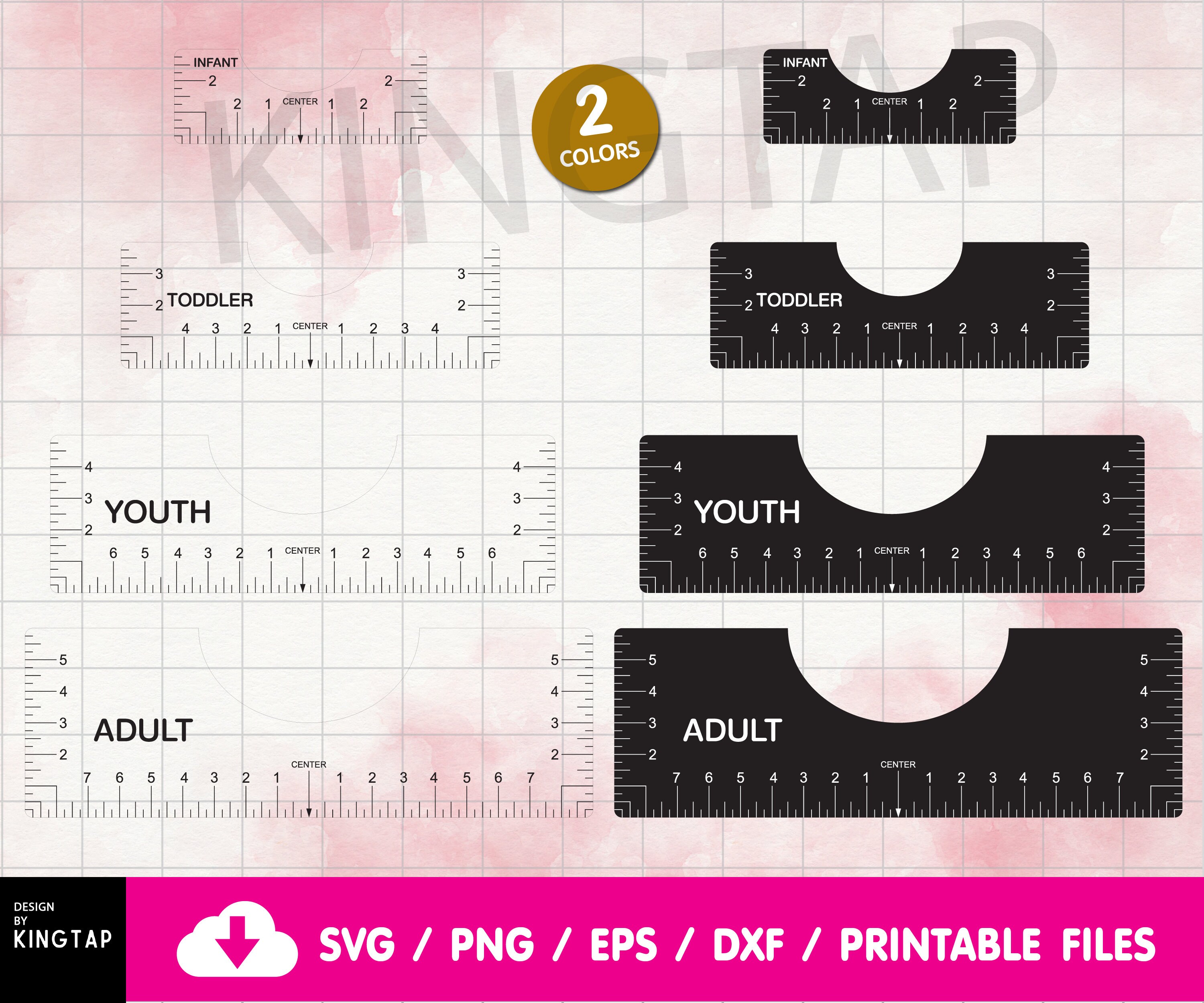 Download Tshirt Ruler SVG Bundle T-shirt Alignment Tool SVG Design | Etsy