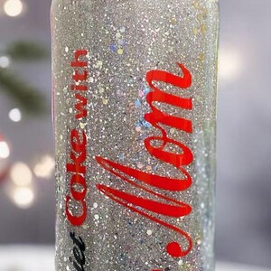 Diet Coke Tumbler: Silver Glitter Stainless Steel Cup image 2