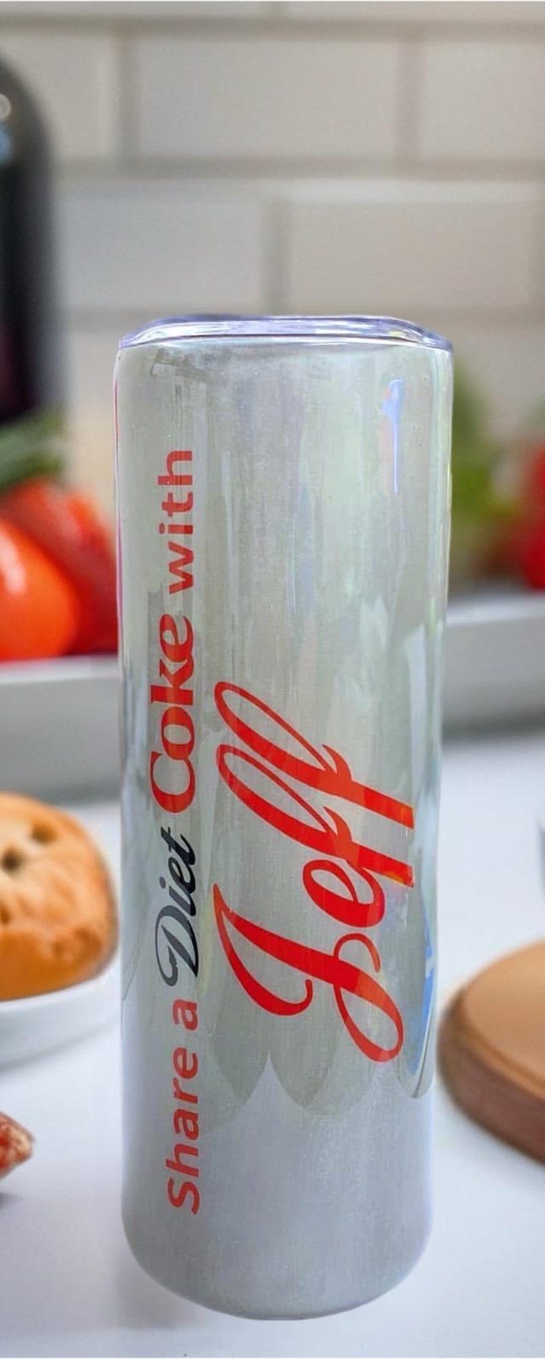 Diet Coke Tumbler: Silver Glitter Stainless Steel Cup image 4