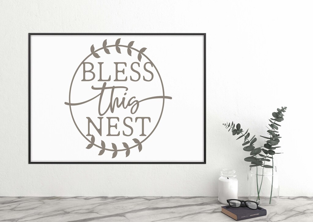 Adesivi Murali Riposizionabili “Bless This Home” – Decorazione Casa Scritta Motivazionale RoomMates