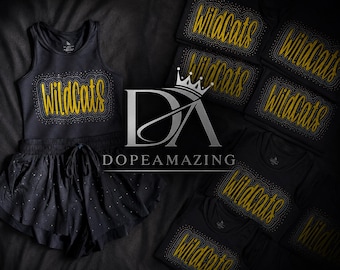 Custom Cheer Practice Wear Set | Rhinestone Cheer Bra & Shorts | Personalized Cheerleading Practice Outfit | Butterfly Shorts or Compression