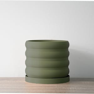 The Bubbly Planter in Matte Army Green