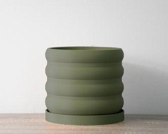 The Bubbly Planter in Matte Army Green