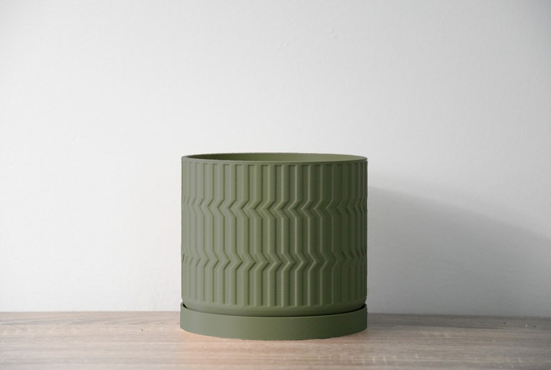 The Mabel Planter in Matte Dark Green image 1