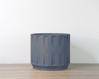 Fioriera Colosseum con drenaggio e sottovaso in pietra blu, vaso per piante unico stampato in 3D, dimensioni da piccole a grandi: 4" 5" 6" 7" 8"