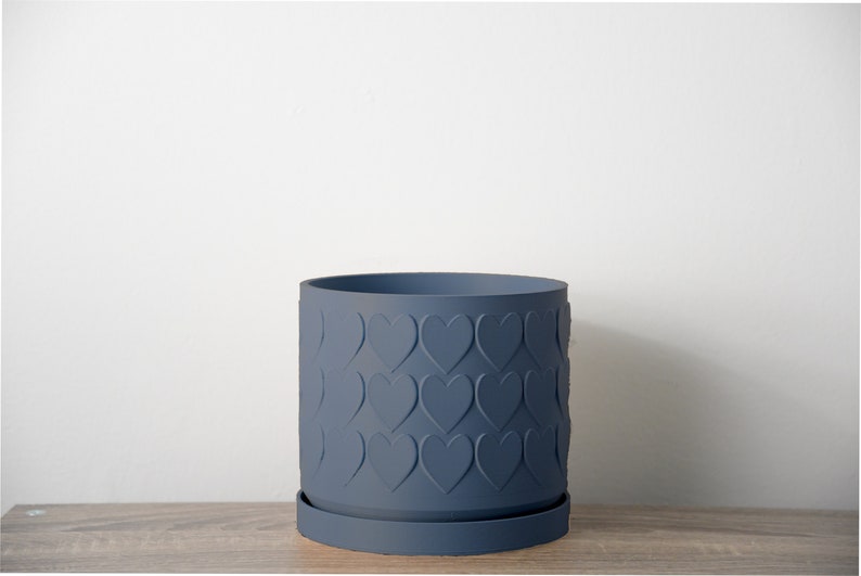 Heart Planter with Drainage, 3D Printed Plant Pot, Home Decor, Blue Planter, 6 Inch, 8 Inch, Succulent Pot, Flower Pot, Unique Planter, Plant Lover Gift, Gifts for Her, Event Decor, Farmhouse Planter, Minimalist Plant Pot, Miss Planty Pants