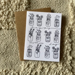 Kleur Me- Mason Jar Flowers Moederdagkaart