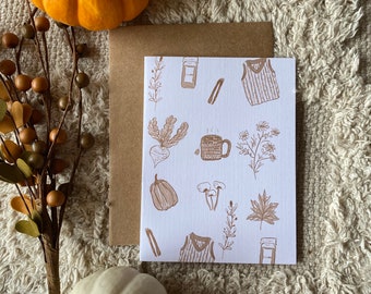 Brown Fall Greeting Card