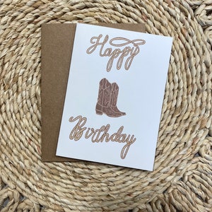 Happy Birthday Kuhmädchen/Cowboy Grußkarte