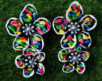 Hand Painted Statement Earrings