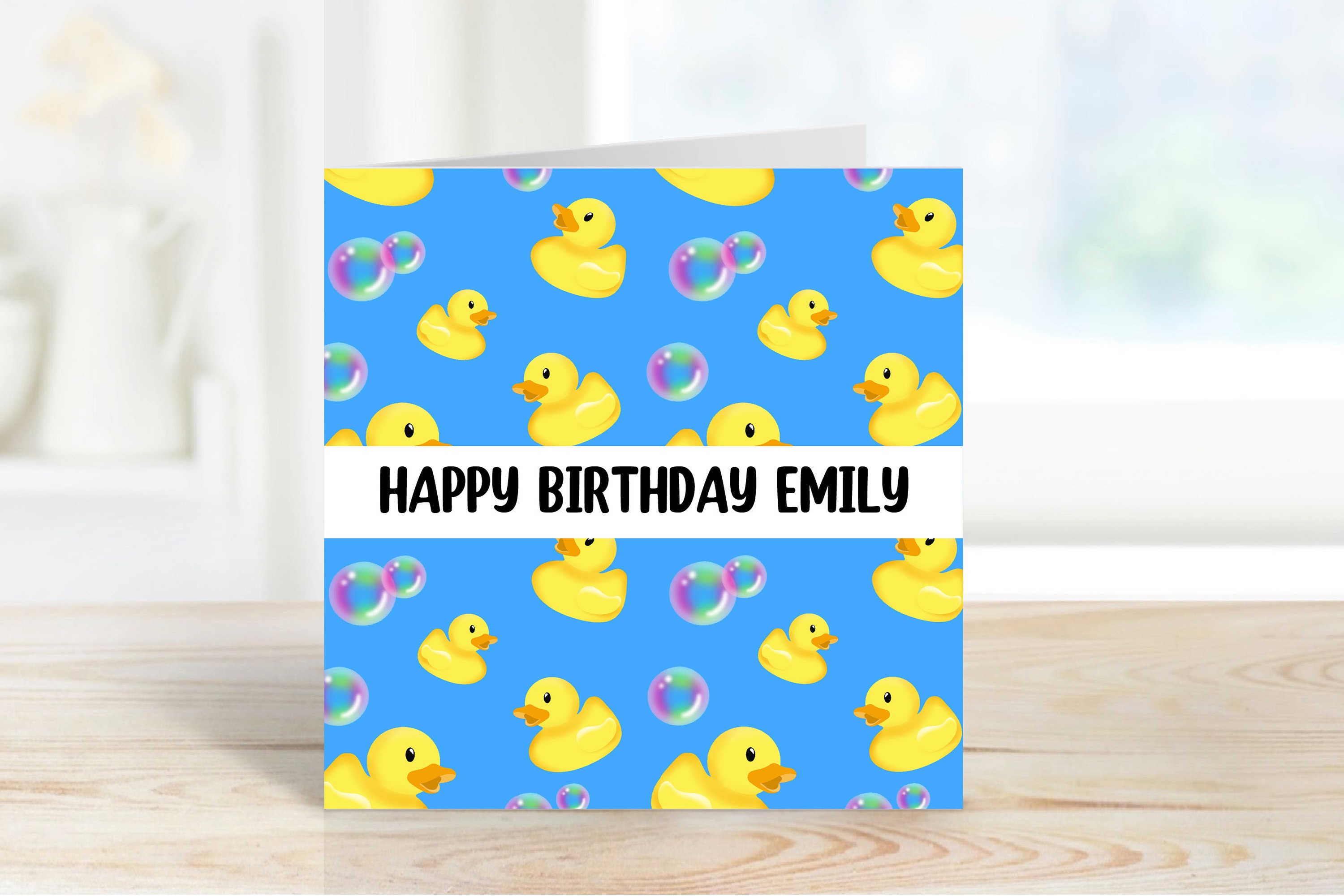 Personalised Handmade Rubber Duck Birthday Card | Any Age Birthday Card