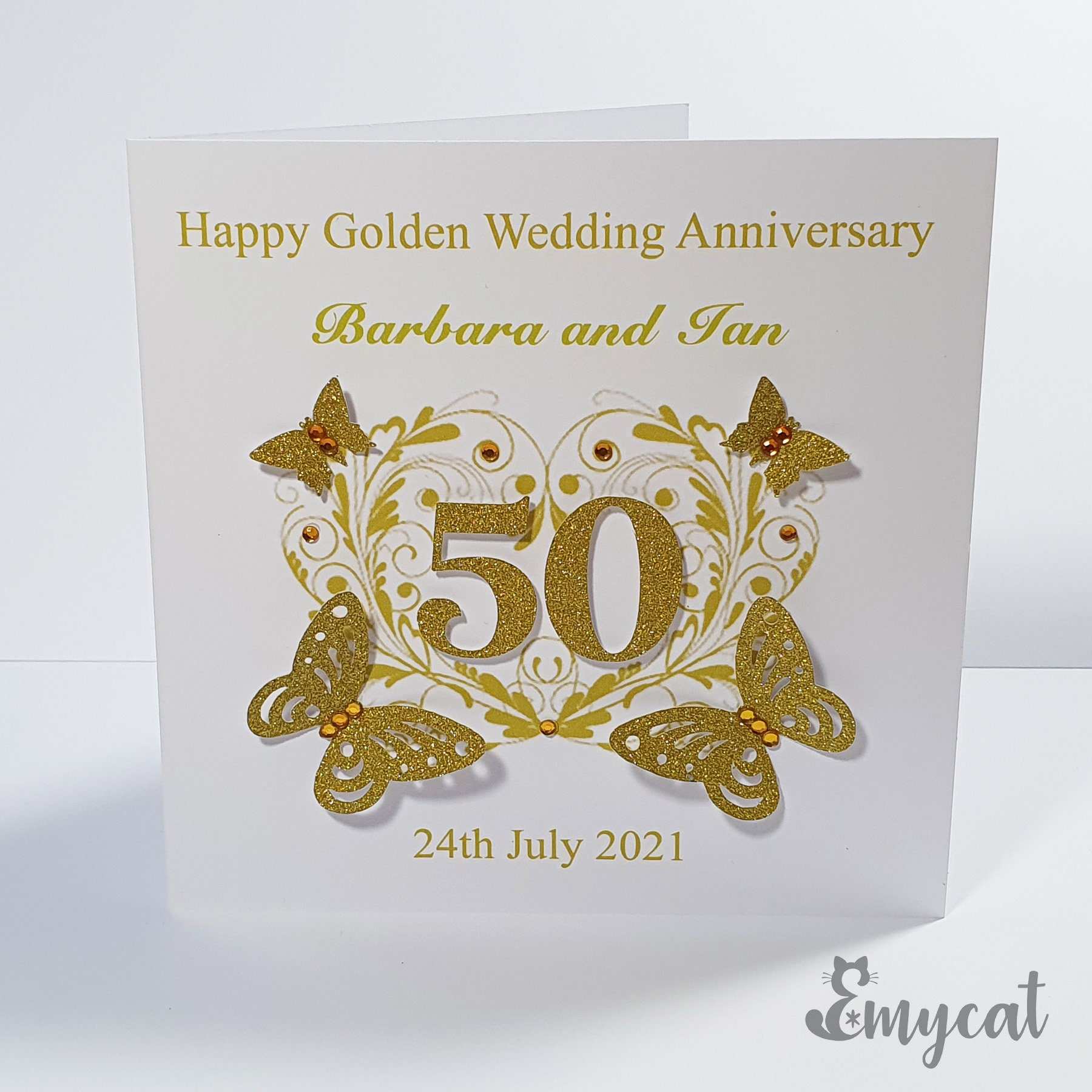 Personalised Handmade Golden Wedding Anniversary Card 50th Etsy Uk