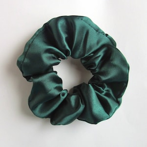 Pu&ograve; includere: Un elastico per capelli in raso verde scuro.