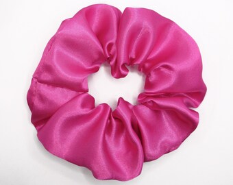 Elastico per capelli in raso rosa brillante