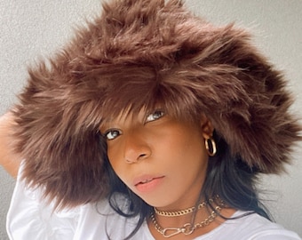 ShopEvelynne Dark Brown Faux Fur Hat ShopEvelynne | Accessories | Shopevelynne Dark Brown Faux  main image 4