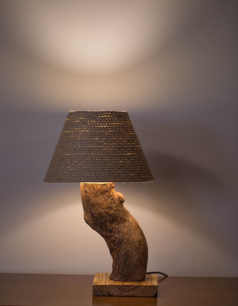 Olive Wood Lamp,handmade Wood Lights.,rustic Lamp,driftwood Lamp,table