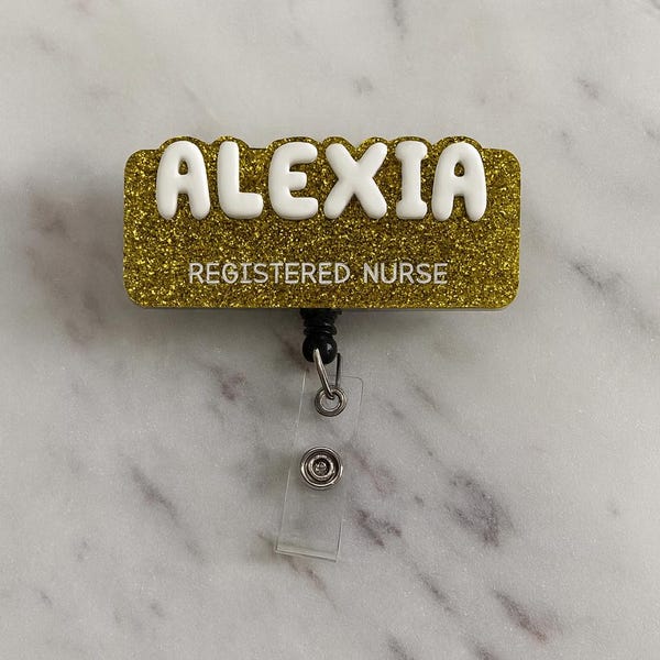 Etiqueta de nombre retráctil de acrílico personalizada para médicos, enfermeras, hospitales, trabajo, insignias, uniformes, profesores, dentistas y carretes de insignias.