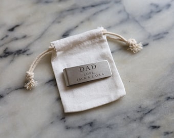 Personalised stainless steel engraved money clip | dad | best man | groom | bridal party | fathers day | grandparent | gift | card clip