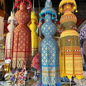 Magnifiques lanternes suspendues thaïlandaises Lanna Décoration d'intérieur bohème chic image 2