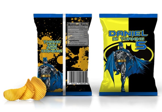 Batman Chip Bag Batman Favors Batman Birthday Batman Party | Etsy