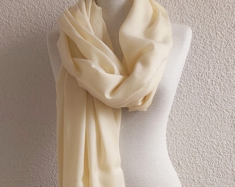 Vintage Pashmina Scarf gift idea Shawl & Wrap Ivory cream Scarf Cotton Scarf Bohemian Ladies Scarves Bridesmaids Paisley Pashmina