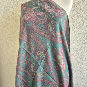 Blue Pashmina Scarf Silk pashmina hippie Shawls Women Head Wraps Rave accessories Mothers Day Gift Bohemian Style Gift for her