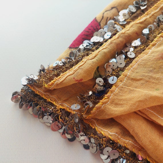 100% SILK Antique Oya Scarf, Embroidery Scarf, An… - image 4