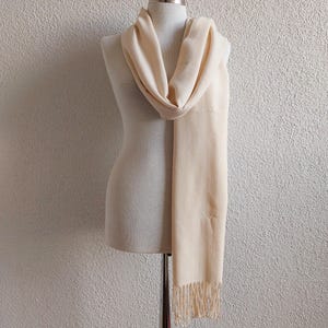 Vintage Pashmina Scarf gift idea Shawl & Wrap Ivory cream Scarf Cotton Scarf Bohemian Ladies Scarves Bridesmaids Paisley Pashmina