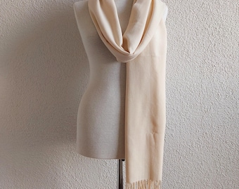 Vintage Pashmina Scarf gift idea Shawl & Wrap Ivory cream Scarf Cotton Scarf Bohemian Ladies Scarves Bridesmaids Paisley Pashmina