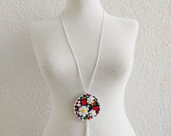 Crochet Strand Oya Necklace Jewelry, Turkish Oya Necklace, Crochet Flower Necklace, Handmade Jewelry, Gift for Woman