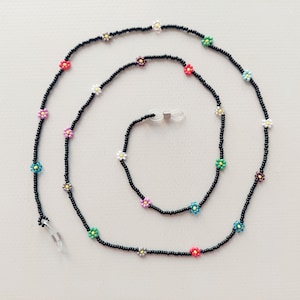 Daisy Bead Necklace Chain for Women, Colorful Flower Glasses Chain, Book lover gift for women, Eyeglass Chain, Flower Charm