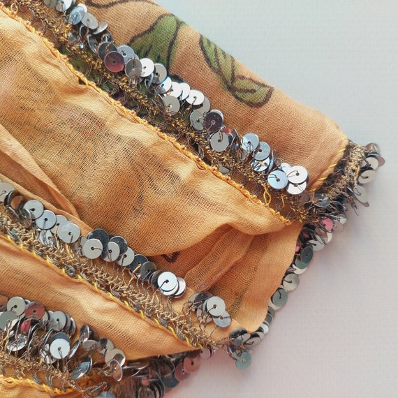 100% SILK Antique Oya Scarf, Embroidery Scarf, An… - image 9
