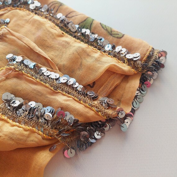 100% SILK Antique Oya Scarf, Embroidery Scarf, An… - image 7