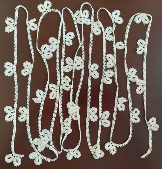 White Flower Turkish Oya Needle Lace Flower 3.50 M Etsy