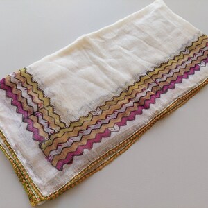 100% SILK Antique Oya Scarf, Embroidery Scarf, Antique Needlelace, Turkish Needlelace Scarf, Very Very Lighweight Scarf