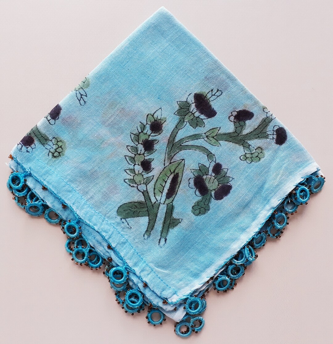 Antique SILK COTTON Scarf Floral OYA Scarf Etsy Singapore