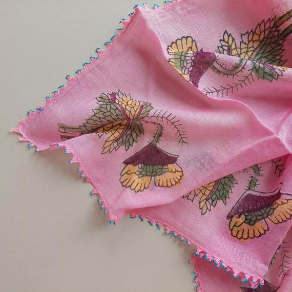 Needle Lace OYA with Antique Cotton Turkish Scarf… - image 5