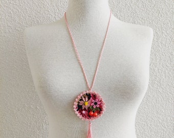 Crochet Strand Oya Necklace Jewelry, Turkish Oya Necklace, Crochet Flower Necklace, Handmade Jewelry, Gift for Woman