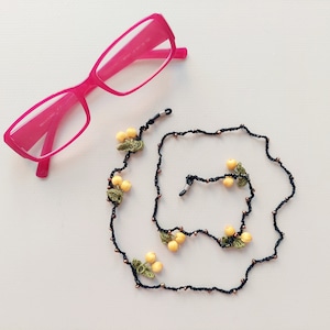 Gehaakte brillenhouder voor vrouwen / lenzenvloeistofketting / lenzenvloeistofband / brilketting voor vrouwen / brilkoord / leesbrilketting